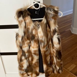 Multicolor fur vest